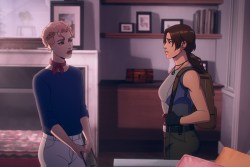 Tomb Raider: The Legend of Lara Croft (L to R) Zoe Boyle as Camilla Roth and Hayley Atwell as Lara Croft in Tomb Raider: The Legend of Lara Croft. Cr. COURTESY OF NETFLIX © 2024